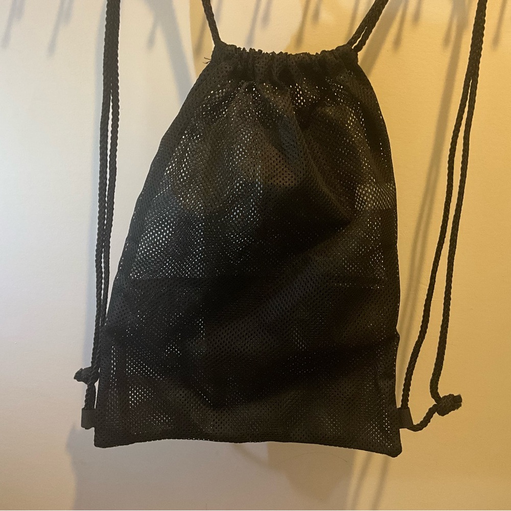 Black Mesh Drawstring Backpack